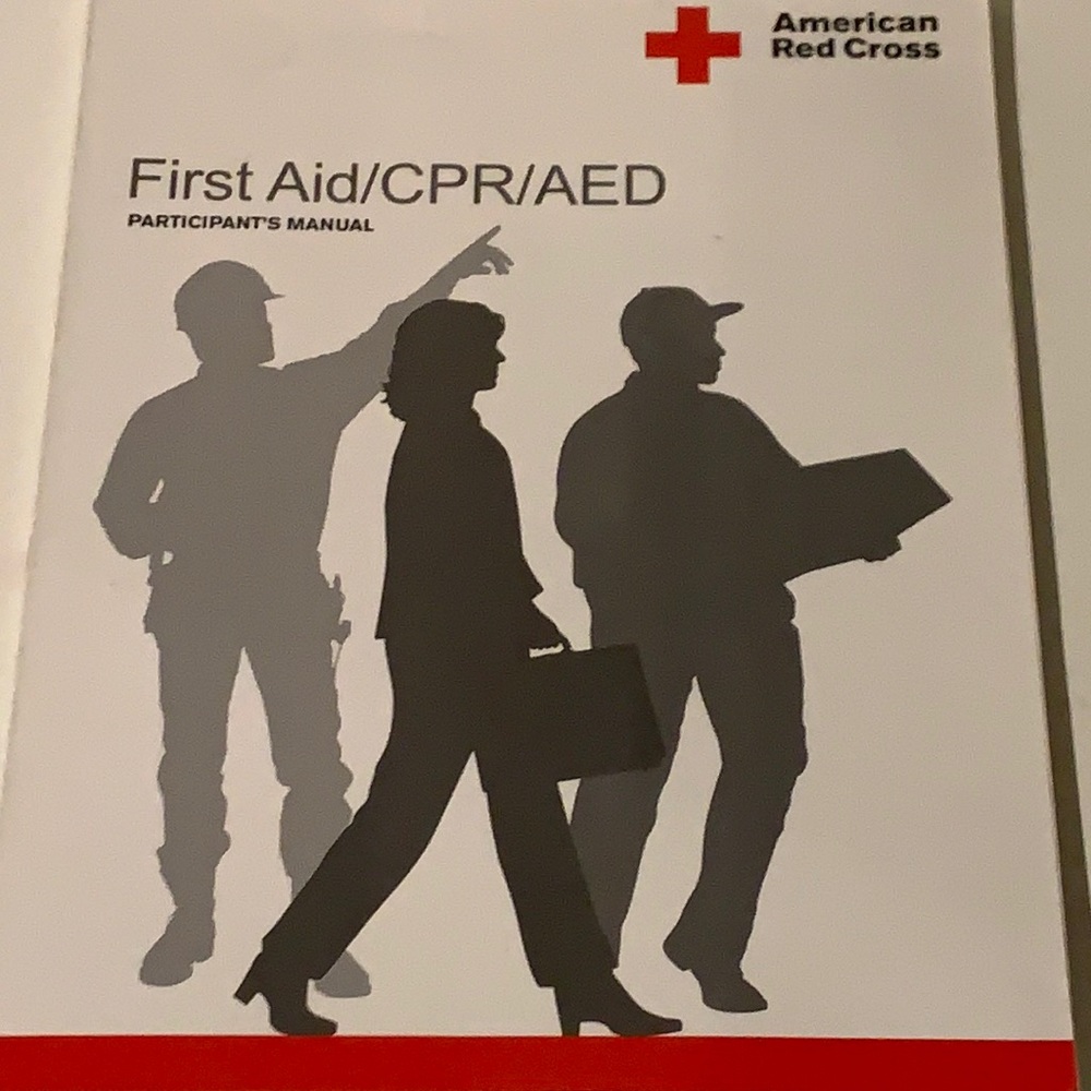 This first aid manual is by the American Red Cross, size is 9: 12